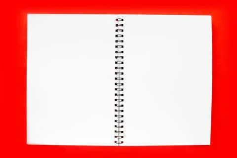White notebook sheet with a spiral. Blank open notepad Stock Photos