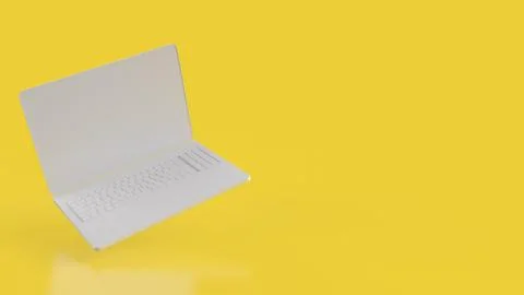 The White notebook on Yellow Background for Business Concept 3d Rendering. Stock Illustration