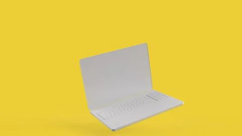 The White notebook on Yellow Background for Business Concept 3d Rendering. Stock Illustration