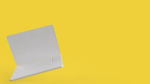 The White notebook on Yellow Background for Business Concept 3d Rendering. Stock Illustration