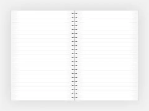 White notepad with lines for writing . Organizer on a gray background . Eps.. Illustrazione stock