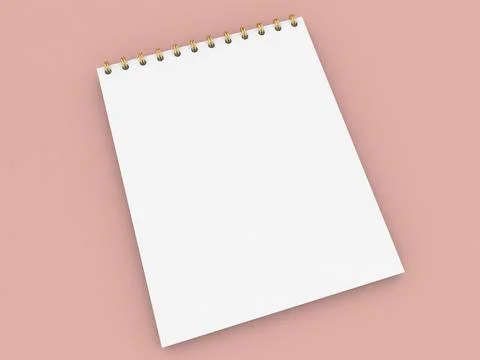 White notepad mockup on orange background. Stock Illustration