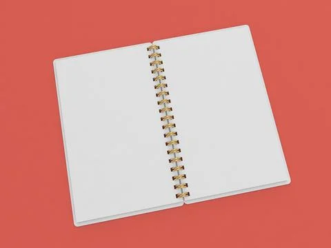 White notepad mockup on red background. Stock-Illustration