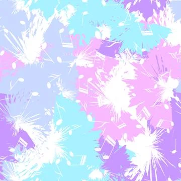 White notes are scattered over a dappled background. Stock Illustration