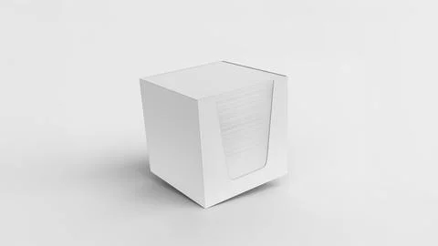 White notes box floating in the background white Stock Illustration