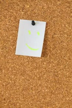 White notes with smile Stock Photos