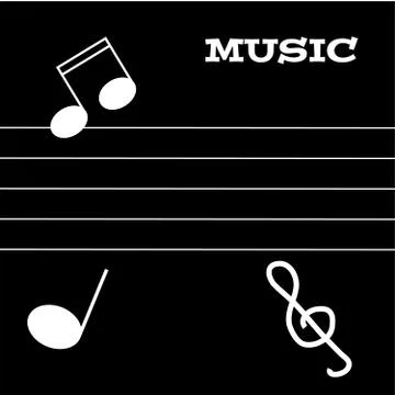 White notes, warp and treble clef. Stock Illustration