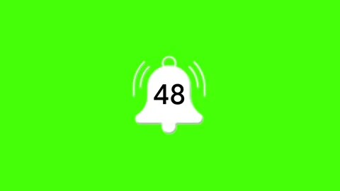 White Notification Bell with Number Badge on Green Screen Video stock 341602585
