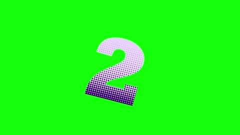 A white number 2 on green screen and question sign animated chromakey 스톡 동영상 345497777