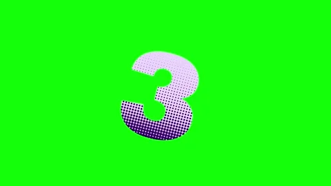 A white number 3 on green screen and question sign animated chromakey 스톡 동영상 345497794
