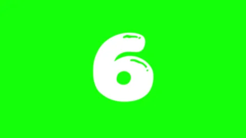 A white number 6 on black background and computer mouse green screen animated Stock Footage 346200815