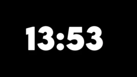 White Number Display On Black Background Digital Clock Time Display Stock Footage 326663376