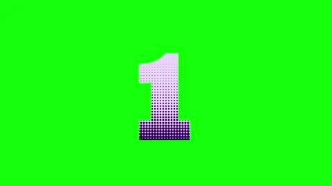 A white number one on green screen and black the 1 animated chromakey Stock Footage 346144445