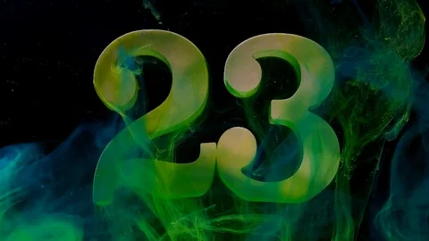 White numbers 23 on an amazing space background Stock-Footage 122367436