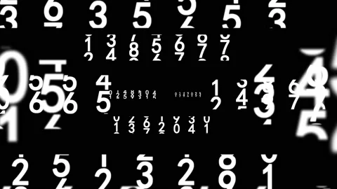 White numbers on black Stock Footage 92046785