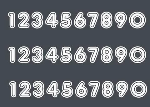 White numbers Stock Illustration