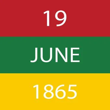 White numbers for juneteenth Stock Illustration