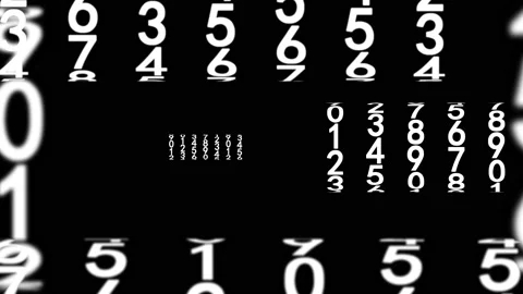 White numerals on black Stock Footage 92047430