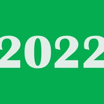 White numeric 2022 text on green background design Stock Illustration