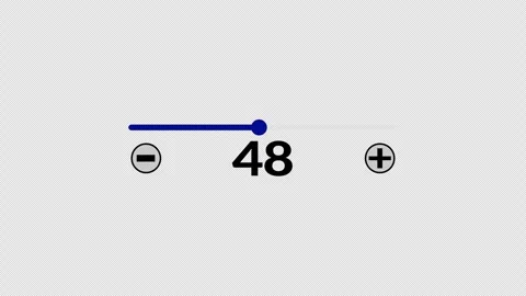 A white numeric slider counter with blue progress line Stock Footage 337079439