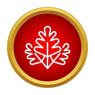 White oak leaf icon in red circle Stock Illustration