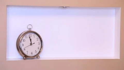 White office clock close up. Time lapse Video stock 73762341