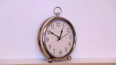 White office clock close up. Time lapse Stock Footage 73762396