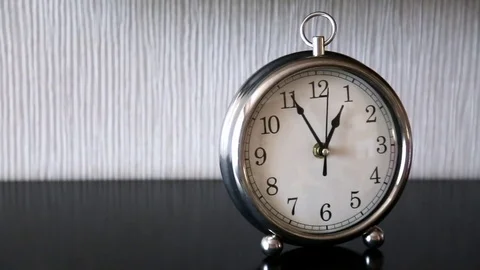 White office clock close up. Time lapse Stock Footage 73762407