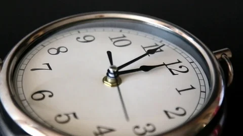 White office clock close up. Twelve oclock Video stock 73762409