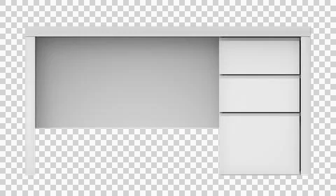White office desk, front view. Stock Illustration