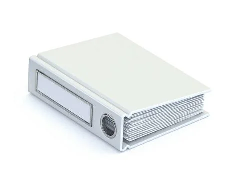White office folder 3D White office folder 3D render illustration isolated... Stock Photos