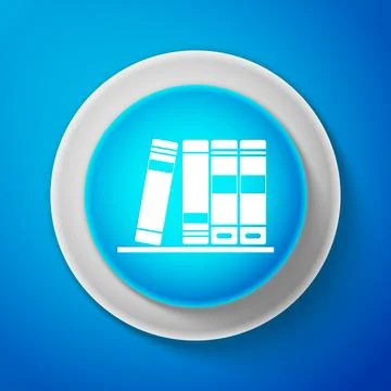 White Office folders with papers and documents icon isolated on blue background Stock Illustration
