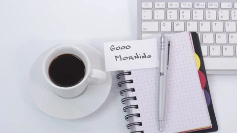 White office table with keyboard 库存影片 173604979