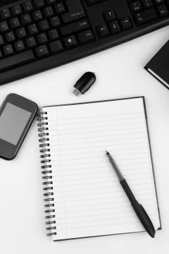 White office table Stock Photos