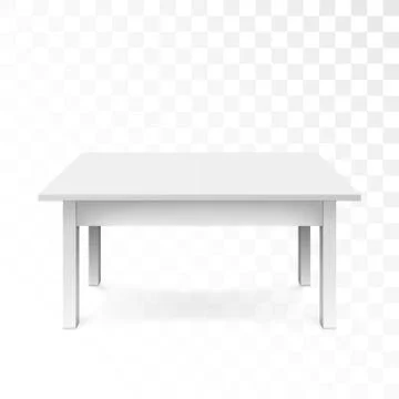 White office table with shadow isolated on transparent background. Vector ill Stock Illustration