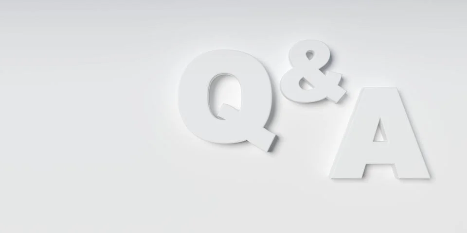 White offset Q and A, question and answer, text on white background flat la.. Stock Illustration