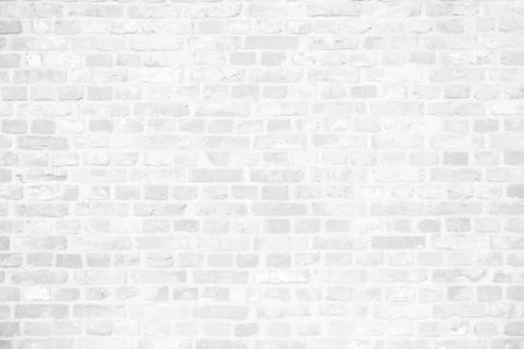 White Old Brick Wall Texture Background. Stock Photos