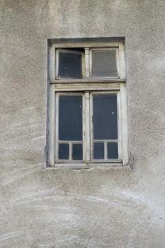 White old brick wall with window Stock-Fotos