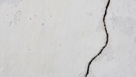 White old building wall with a crack Stock-Footage 74937828