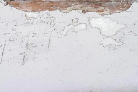 White old peeling paint background, old paint texture Stock Photos