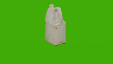A white old plastic canister rotates on a green screen. 4k frames Stock Footage 279063056