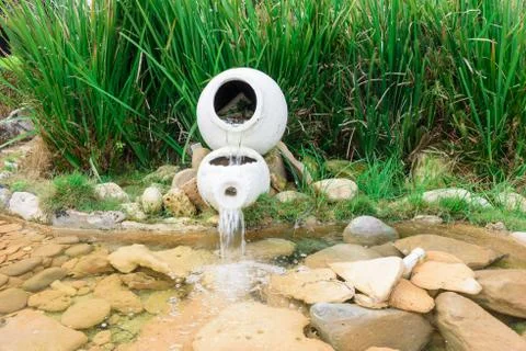 White old waterfall pitcher 写真素材