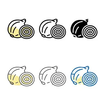 White onion color icon vector clean Stock Illustration