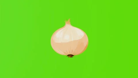 White onion isolated on a green screen Stock Footage 282658744