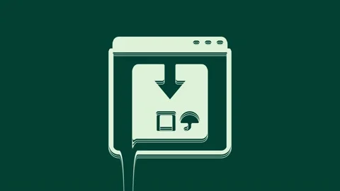 White Online app delivery tracking icon isolated on green background. Parcel Stock Footage 235985057