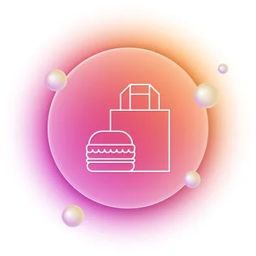 White Online ordering and burger delivery icon isolated on white background.. Stock Illustration