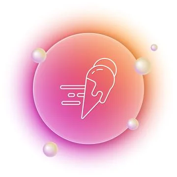 White Online ordering and ice cream in waffle cone icon isolated on white b.. Stock Illustration