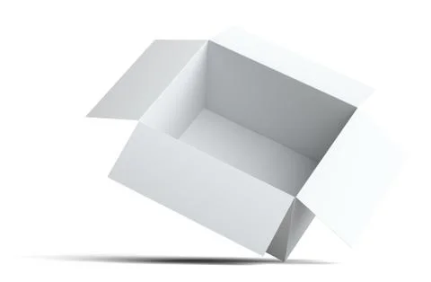 White open blank cardboard box. Isolated Stock Illustration