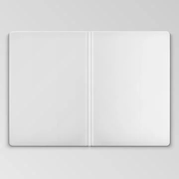 White Open Book Cover Template Stock Illustration