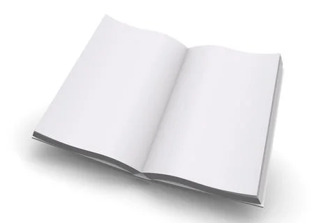 White Open Book isolated on white background Stock Photos